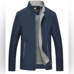 Men's West Louis Size Large Navy Business Man Spring Light Zip Jacket